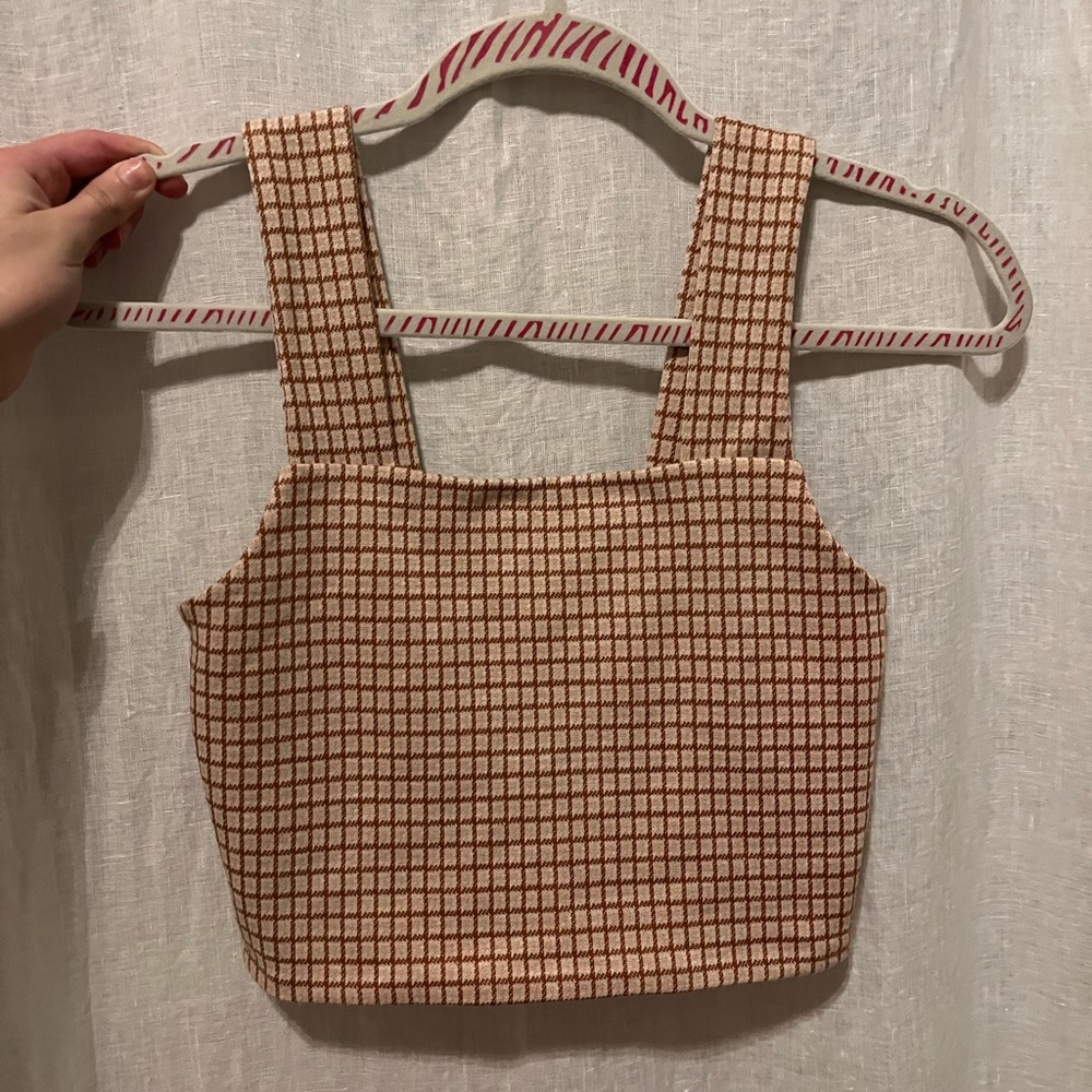 american eagle plaid tank top